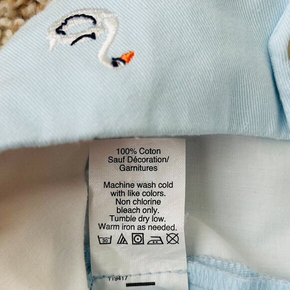 🦢 J Crew 🦢 Chino City Fit Flat Front Blue Shorts Swan Embroidery Womens Size 6 - Picture 7 of 7